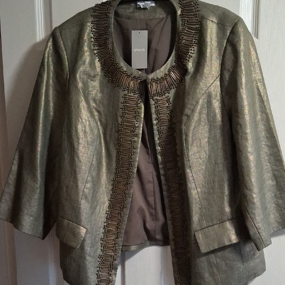 Chico's Gold Metallic Women's Jacket